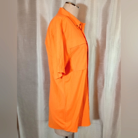 Coleman TAG Button Down Shirt, Orange, ZIP Pckts, Short Sleeves, Collar, Vents,M - Picture 9 of 14